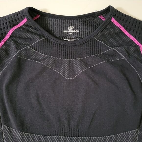 Slalom Women's Black Performance Long Sleeve Crewneck Pullover Top - Picture 7 of 11